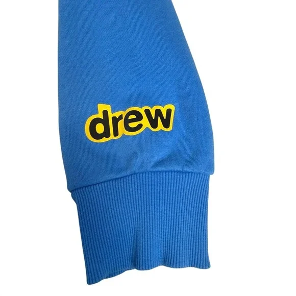 Drew House Secret Hoodie in Sky Blue Yellow Logo Size Large - Picture 4 of 7